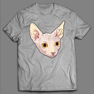 SPHINX CAT CARTOON CUSTOM ARTWORK QUALITY SHIRT 🔥